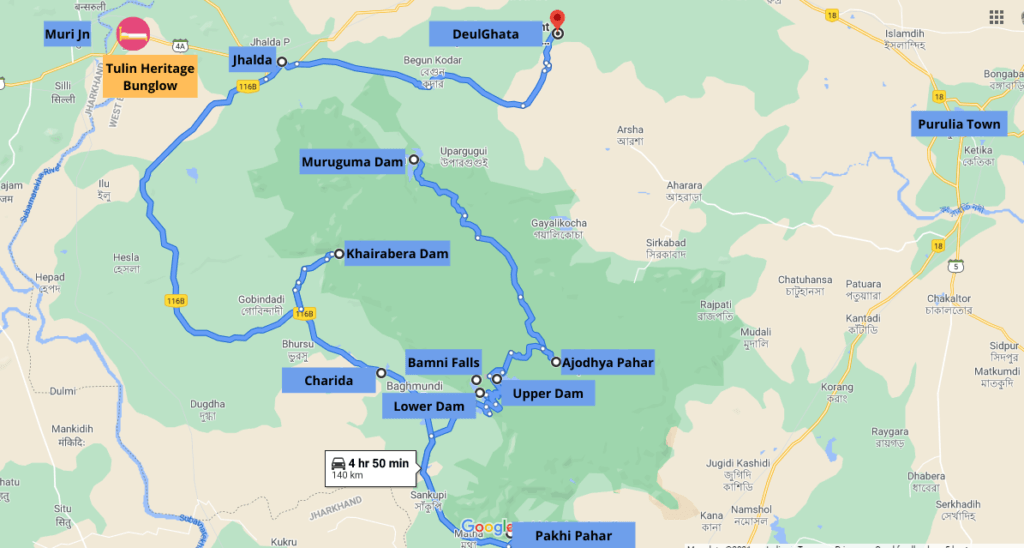Purulia Tourist Map