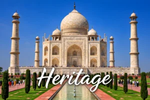Iconic Taj Mahal monument in India, a symbol of love and heritage.